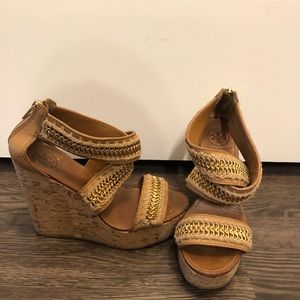Tory Burch cork wedges